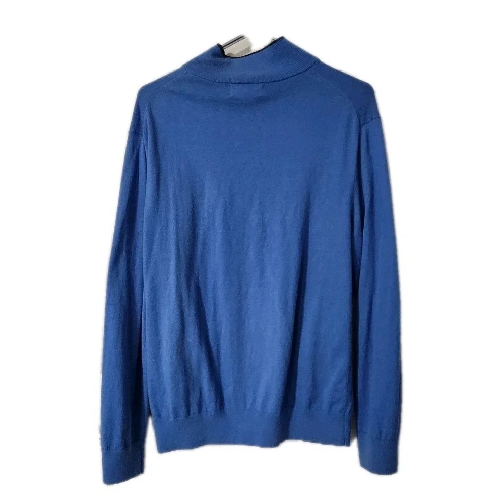 Banana Republic Sweater Men's Large Blue 1/4 Zip Casual Preppy Grandpacore Dad